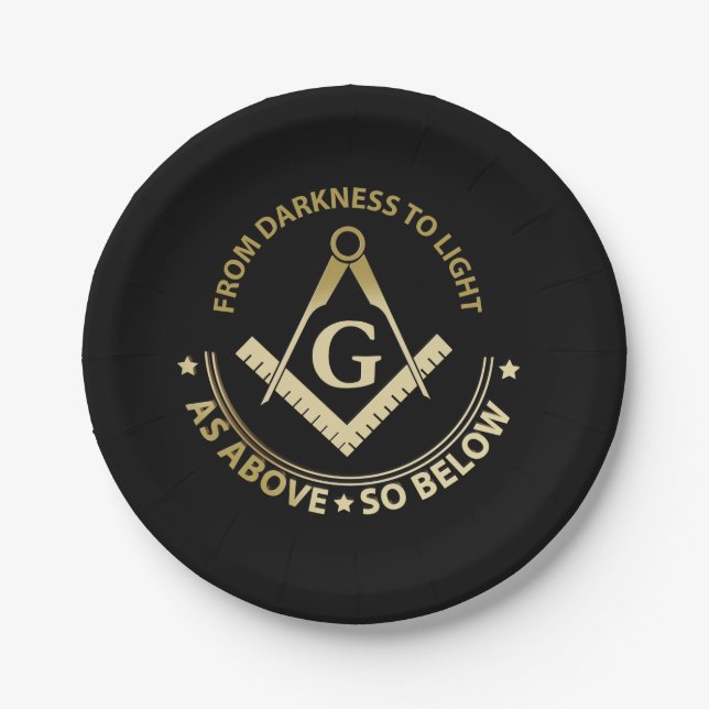 Freemasonry symbol paper plate (Front)