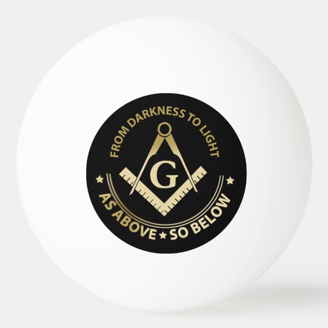 Freemasonry symbol ping pong ball (Front)