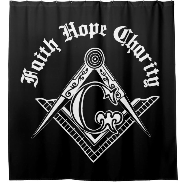 Freemasonry symbol shower curtain (Front)