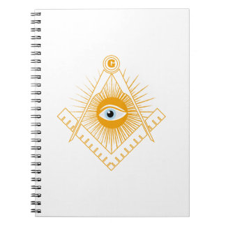 Freemasonry symbol spiral notebook