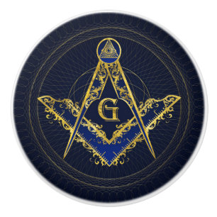 Freemasonry symbol Square and Compasses Ceramic Knob