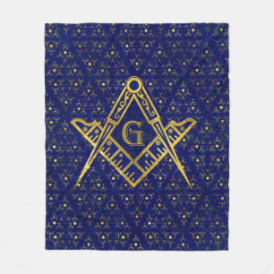 Freemasonry symbol Square and Compasses Fleece Blanket