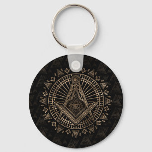 Freemasonry symbol Square and Compasses Key Ring