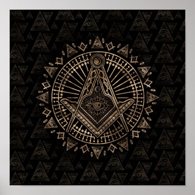 Freemasonry symbol Square and Compasses Poster (Front)