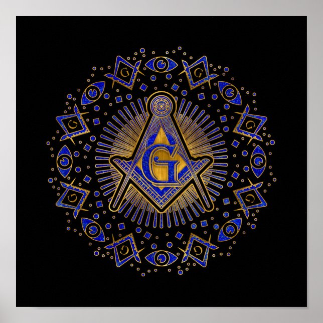 Freemasonry symbol Square and Compasses Poster (Front)