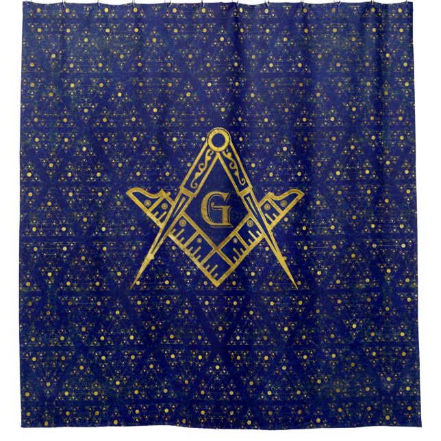 Freemasonry symbol Square and Compasses Shower Curtain (Front)