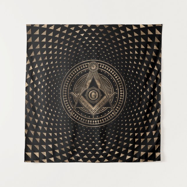Freemasonry symbol Square and Compasses Tapestry (Front)