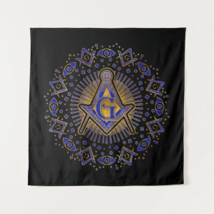 Freemasonry symbol Square and Compasses Tapestry