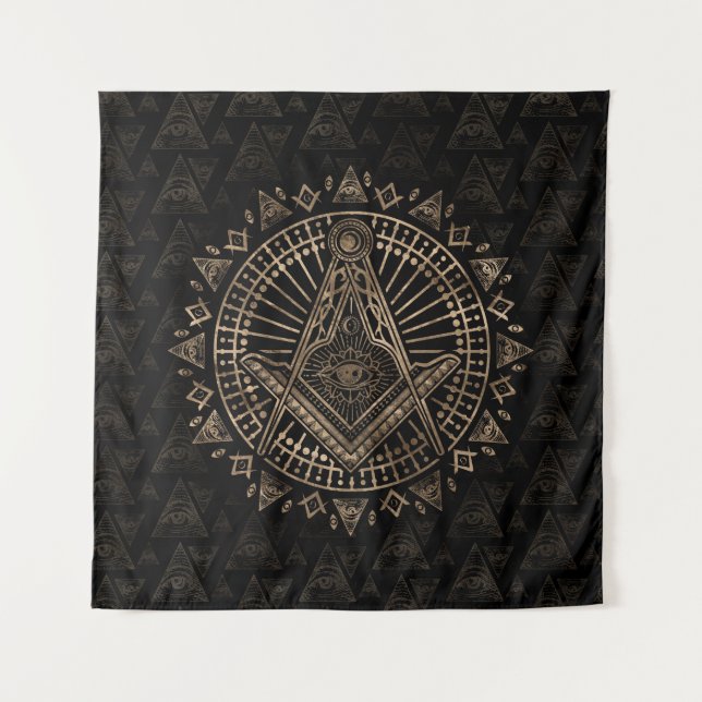 Freemasonry symbol Square and Compasses Tapestry (Front)
