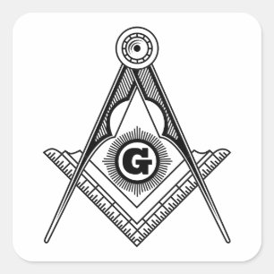 Freemasonry symbol square sticker