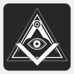 Freemasonry symbol square sticker