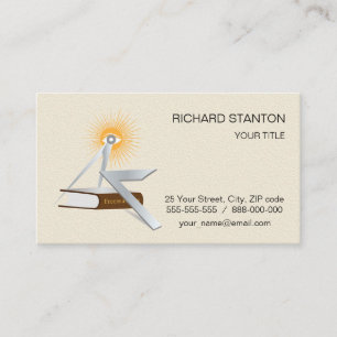 Freemasonry symbols business card