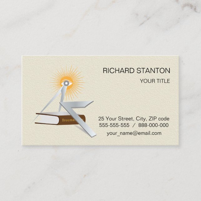 Freemasonry symbols business card (Front)