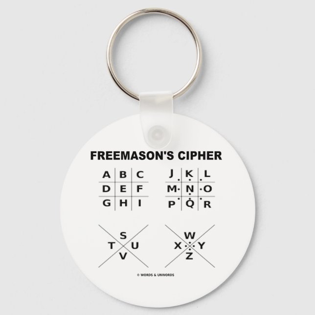 Freemason's Cipher (Cryptography) Key Ring (Front)