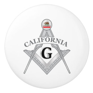 Freemasonsonry lodge of the state of California Ceramic Knob