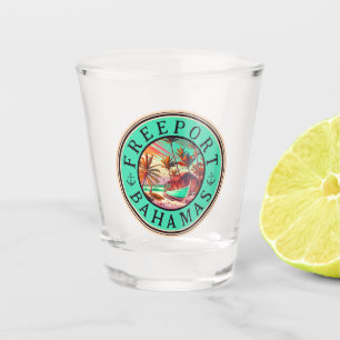 Freeport Bahamas Sunset Travel Souvenir 1950s Shot Glass