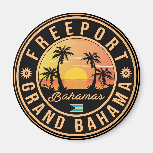 Freeport Bahamas Vintage Souvenirs 80s Magnet (Front)