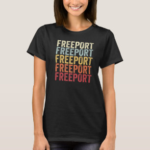 Freeport New York Freeport NY Retro Vintage Text T-Shirt