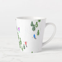 Freeride Alpine Skiers Skiing Illustration
