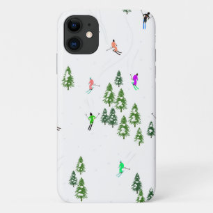 Freeride Alpine Skiers Skiing Illustration Party Case-Mate iPhone Case