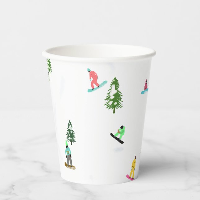 Freeride Snowboarder Snowboarding Design Paper Cups (Front)