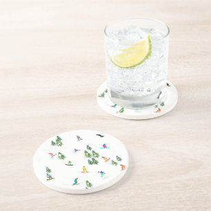 Freeride Snowboarder Snowboarding Illustration Coaster