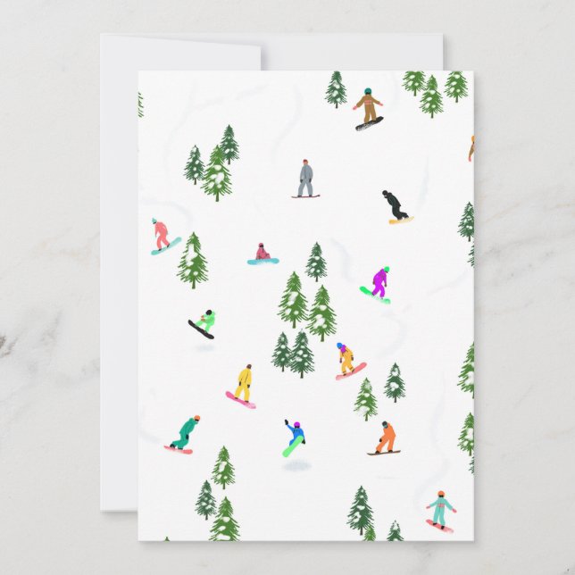 Freeride Snowboarder Snowboarding Illustration  Invitation (Front)