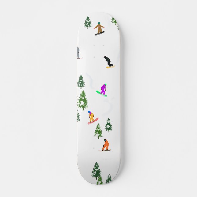 Freeride Snowboarder Snowboarding Illustration    Skateboard (Front)