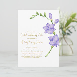 Freesia Celebration of Life Funeral Invitation