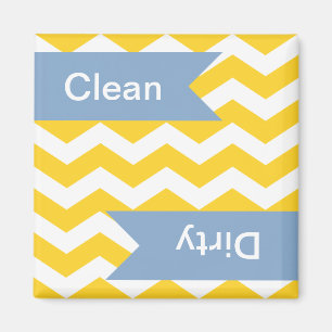 Freesia Chevron Clean - Dirty Dishwasher Magnets