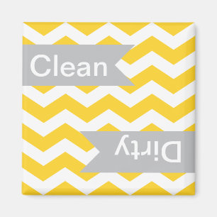 Freesia Chevron Clean - Dirty Dishwasher Magnets
