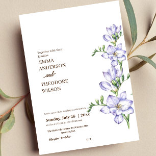 Freesia Minimalist Modern Beautiful Floral Wedding Invitation
