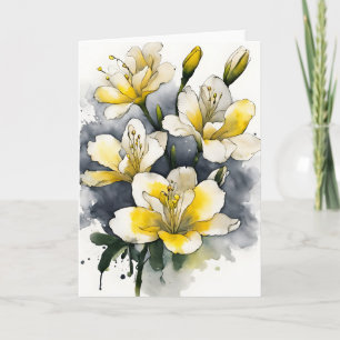Freesia - Watercolor flowers Card