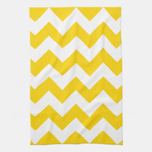 Freesia Yellow Chevron Zigzag Kitchen Towels