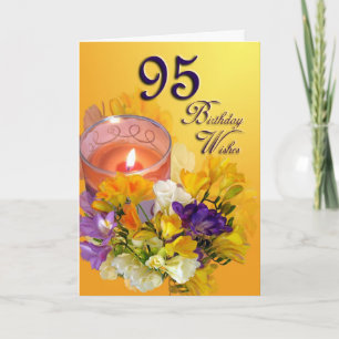 Freesias 95th Birthday Wishes Greeting Card