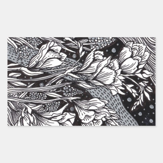 Freesias Rectangular Sticker (Front)