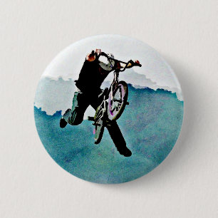 Freestyle BMX Bicycle Stunt 6 Cm Round Badge