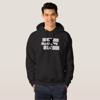 Freestyle BMX Stunt Rider - Black and White Bold  Hoodie