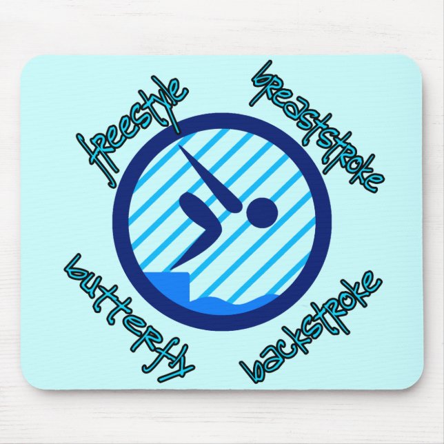 Freestyle Breaststroke Butterfly Backstroke Mouse Pad (Front)