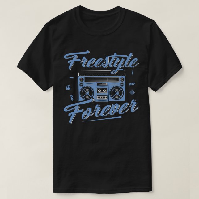 Freestyle Forever Music Boom Box Radio Love Music  T-Shirt (Design Front)