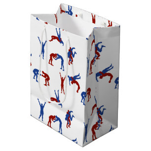 Freestyle Greco Roman Wrestling Pattern Medium Gift Bag