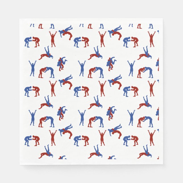 Freestyle Greco Roman Wrestling Pattern Napkin (Front)
