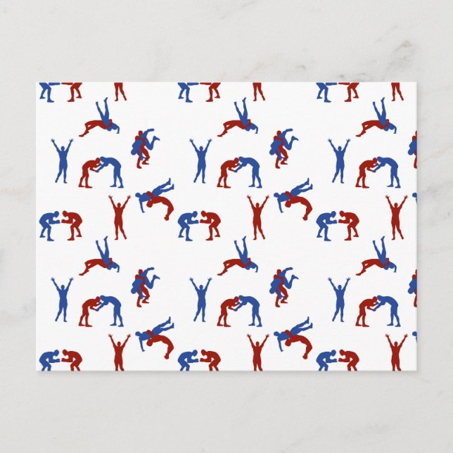 Freestyle Greco Roman Wrestling Pattern Postcard (Front)
