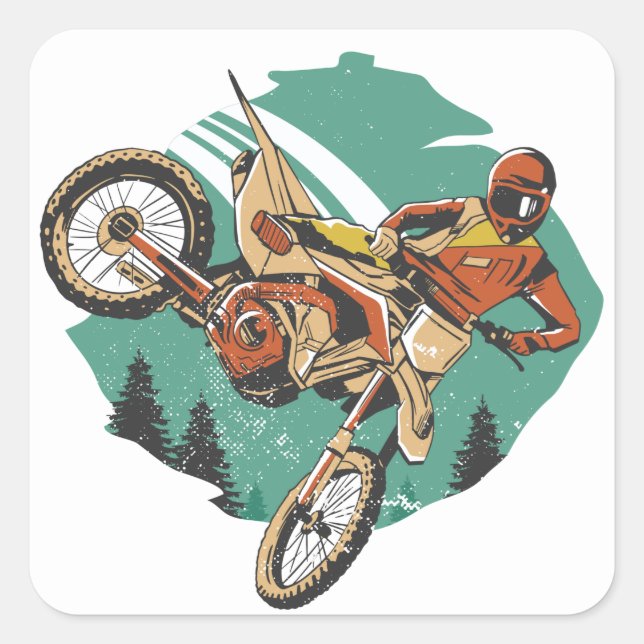 Freestyle Motorcycle Stunts FMX Square Sticker (Front)