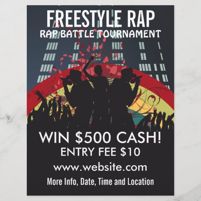 Freestyle Rap Battle Music Flyer (Front)