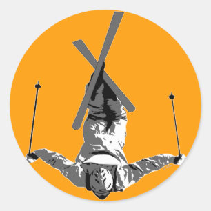 Freestyle Skiing Classic Round Sticker
