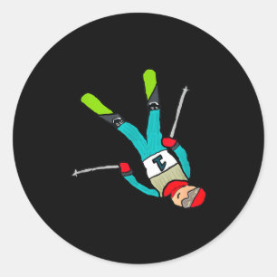 Freestyle skiing classic round sticker