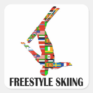 Freestyle Skiing Square Sticker