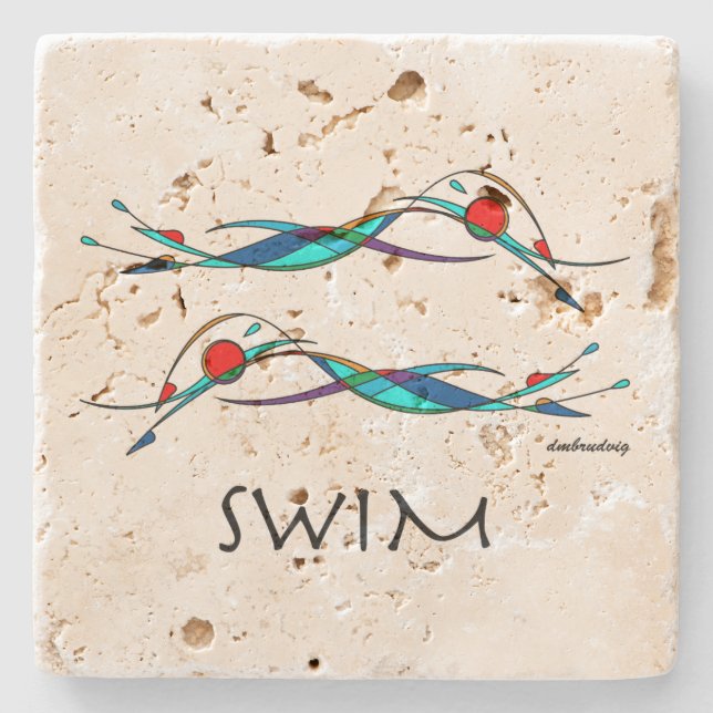 Freestyle Swim Duo Stone Coaster (Front)