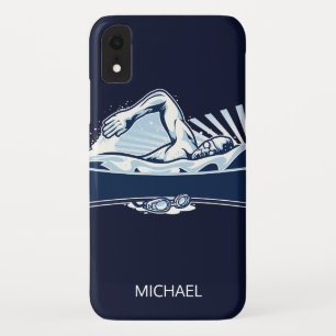 Freestyle Swimmer Personalised Name   Sport Case-Mate iPhone Case